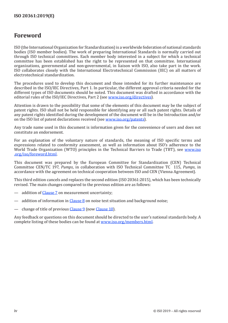 ISO 20361:2019 ISO 20361:2019 - Liquid pumps and pumps units — Noise test code — Grades 2 and 3 of accuracy/19/2019 - Page 4 preview