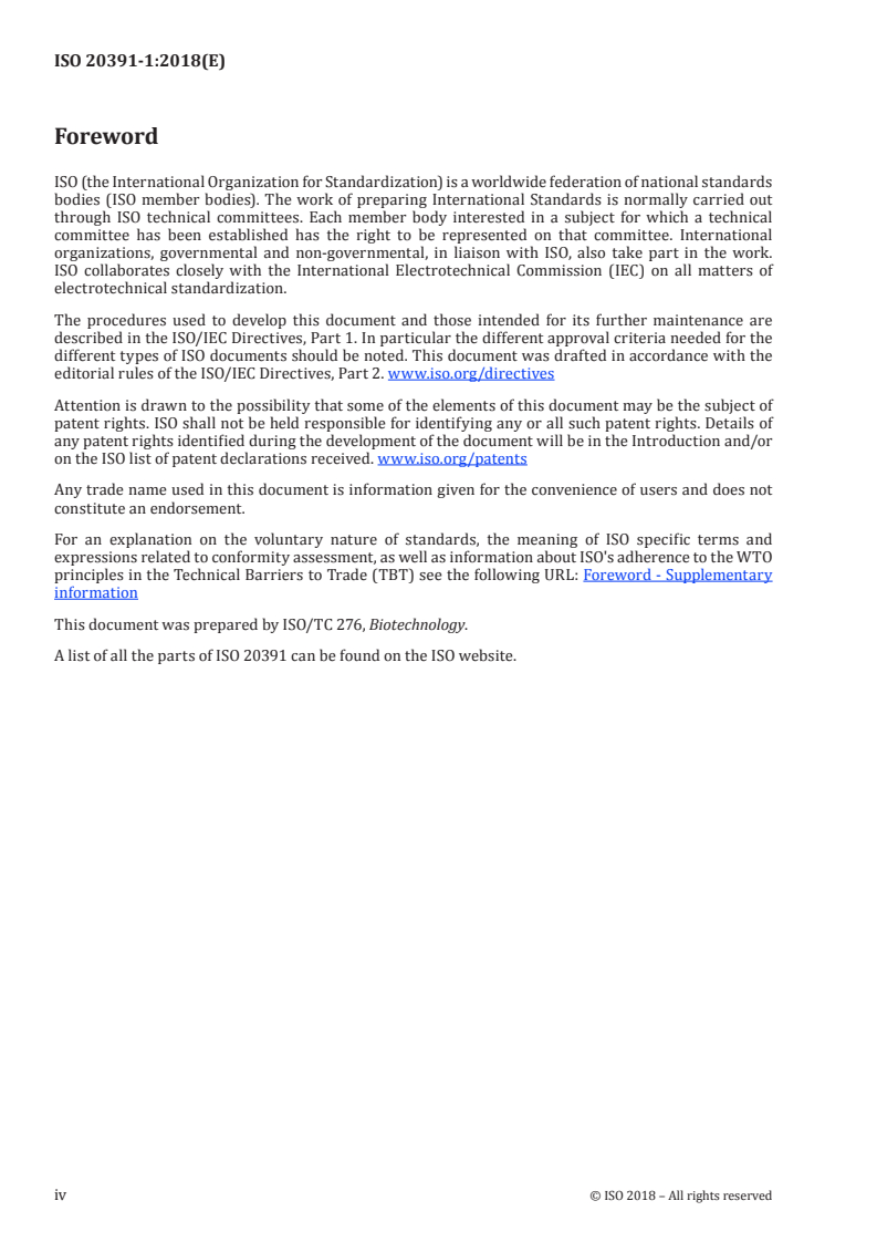ISO 20391-1:2018 ISO 20391-1:2018 - Biotechnology — Cell counting — Part 1: General guidance on cell counting methods/19/2018 - Page 4 preview