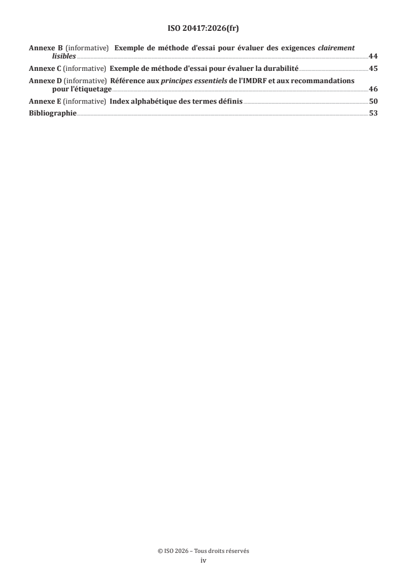 ISO 20417:2026 ISO 20417:2026 - Dispositifs médicaux — Informations à fournir par le fabricant - Page 4 preview