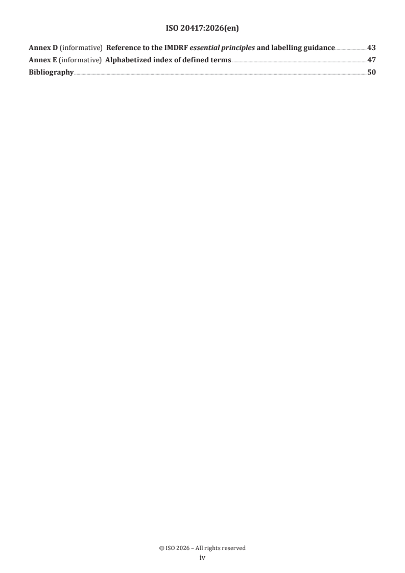 ISO 20417:2026 ISO 20417:2026 - Medical devices — Information to be supplied by the manufacturer - Page 4 preview