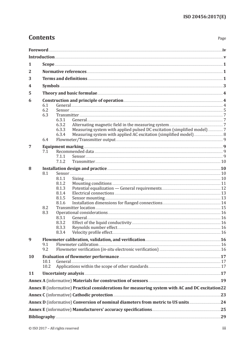 ISO 20456:2017 ISO 20456:2017 - Measurement of fluid flow in closed conduits — Guidance for the use of electromagnetic flowmeters for conductive liquids/15/2017 - Page 3 preview