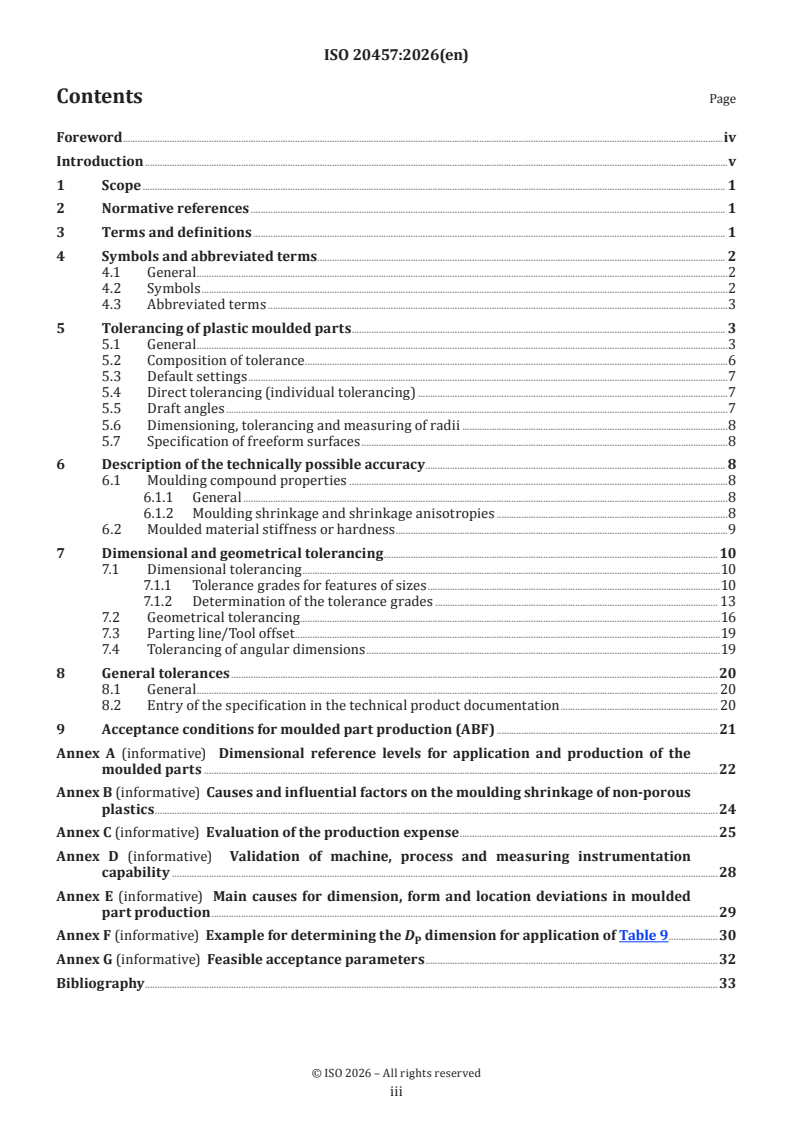 ISO 20457:2026 ISO 20457:2026 - Plastics moulded parts — Tolerances and acceptance conditions - Page 3 preview