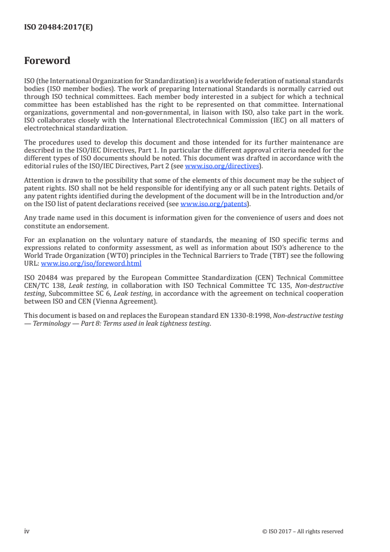 ISO 20484:2017 ISO 20484:2017 - Non-destructive testing — Leak testing — Vocabulary/22/2017 - Page 4 preview