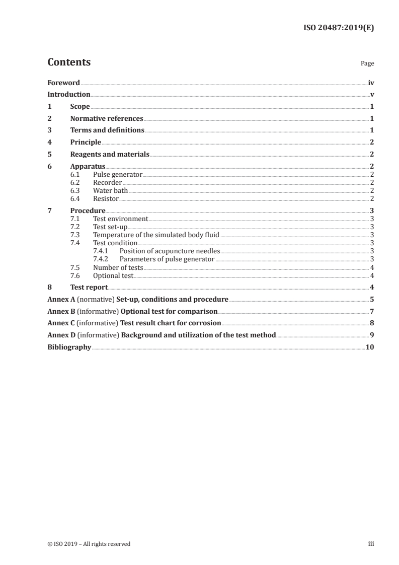 ISO 20487:2019 ISO 20487:2019 - Traditional Chinese medicine — Test method of single-use acupuncture needles for electrical stimulation/14/2019 - Page 3 preview