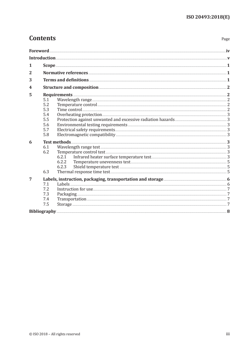 ISO 20493:2018 ISO 20493:2018 - Traditional Chinese medicine — Infrared moxibustion-like instrument/3/2018 - Page 3 preview