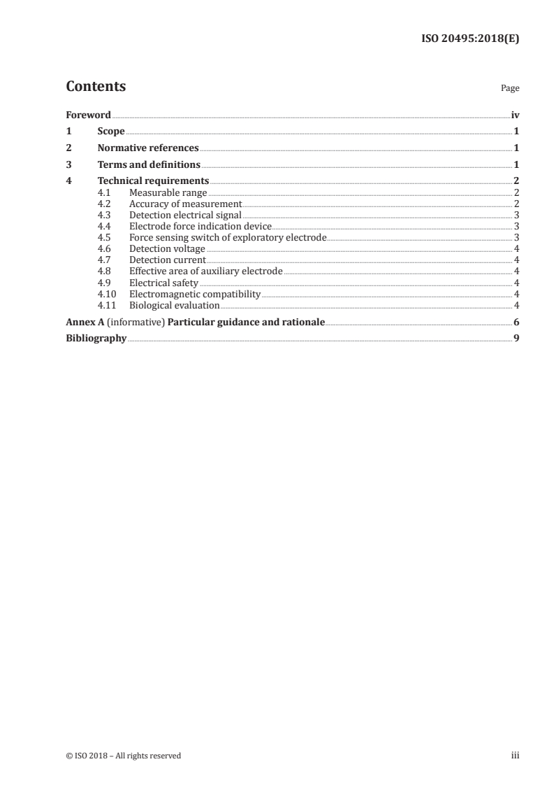 ISO 20495:2018 ISO 20495:2018 - Traditional Chinese medicine — Skin electrical resistance measurement devices/20/2018 - Page 3 preview