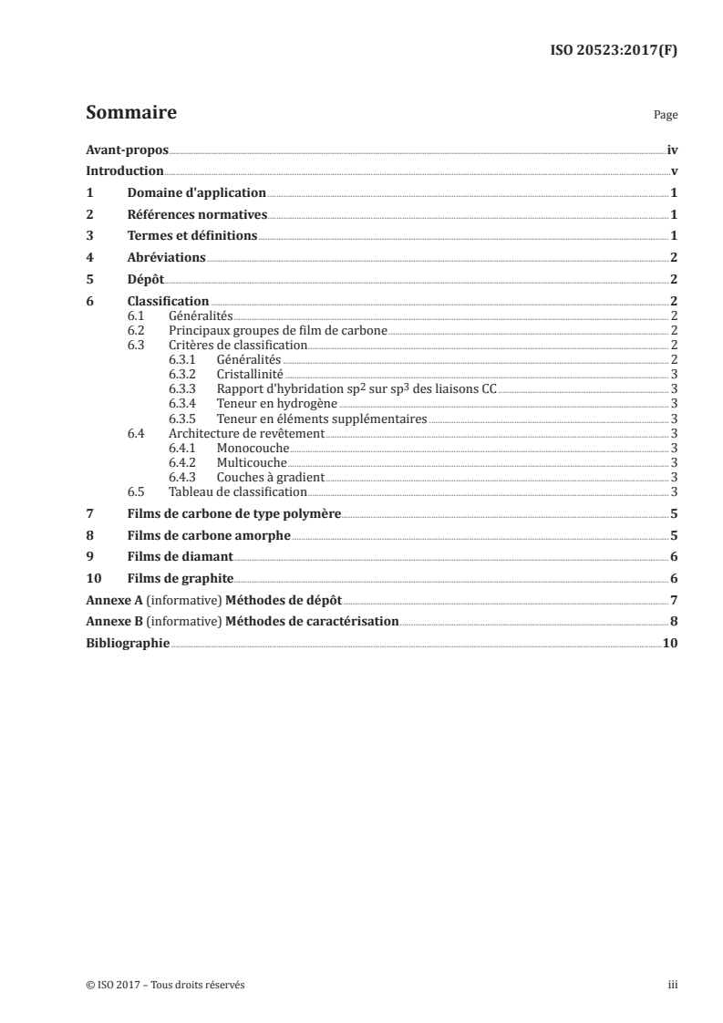 ISO 20523:2017 ISO 20523:2017 - Films à base de carbone — Classification et désignations/30/2017 - Page 3 preview