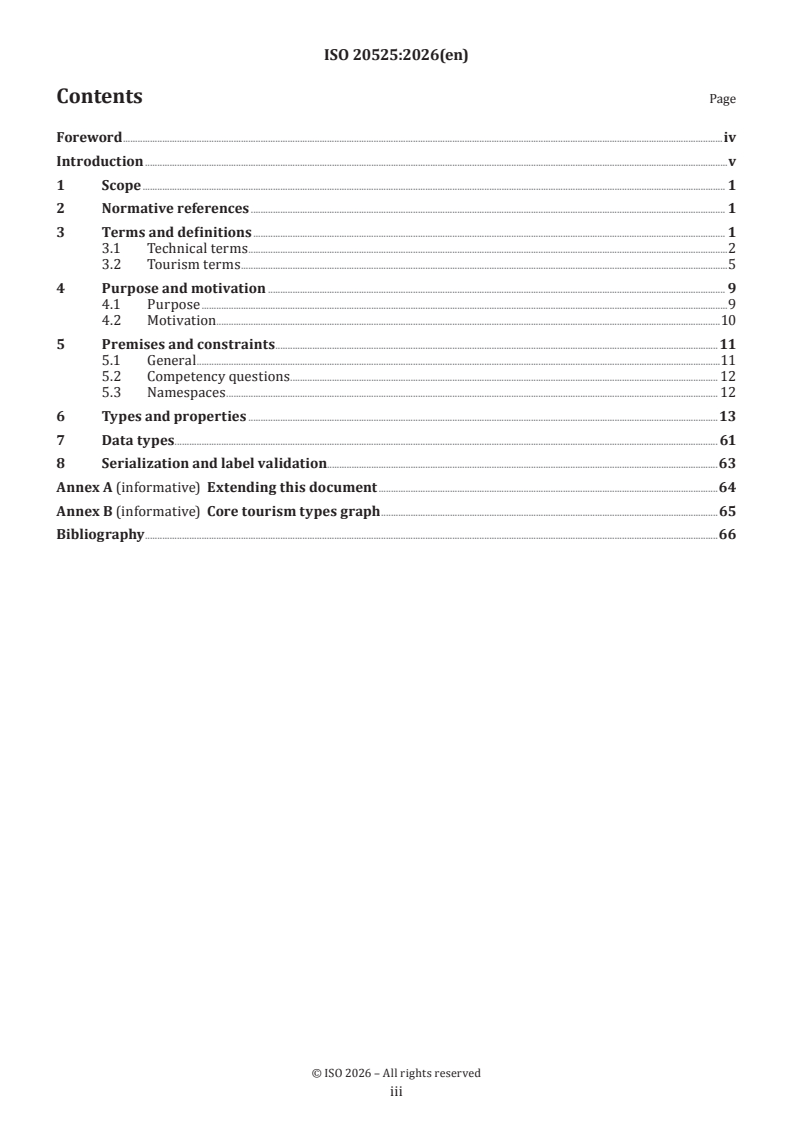 ISO 20525:2026 ISO 20525:2026 - Tourism and related services — Semantics applied to tourism destinations - Page 3 preview
