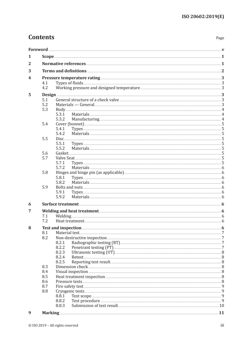 ISO 20602:2019 ISO 20602:2019 - Ships and marine technology — Check valves for use in low temperature applications — Design and testing requirements/7/2019 - Page 3 preview