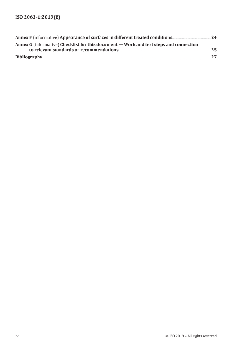 ISO 2063-1:2019 ISO 2063-1:2019 - Thermal spraying — Zinc, aluminium and their alloys — Part 1: Design considerations and quality requirements for corrosion protection systems/14/2019 - Page 4 preview