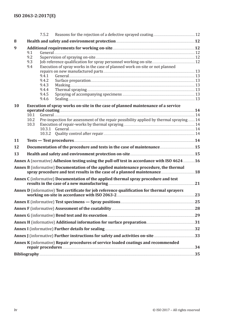 ISO 2063-2:2017 ISO 2063-2:2017 - Thermal spraying — Zinc, aluminium and their alloys — Part 2: Execution of corrosion protection systems/13/2017 - Page 4 preview