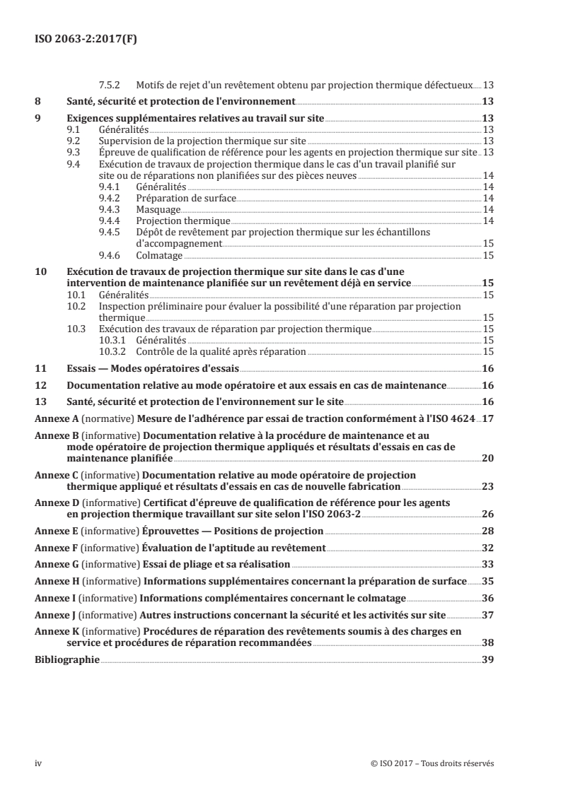 ISO 2063-2:2017 ISO 2063-2:2017 - Projection thermique — Zinc, aluminium et alliages de ces métaux — Partie 2: Exécution des système de protection contre la corrosion/25/2018 - Page 4 preview
