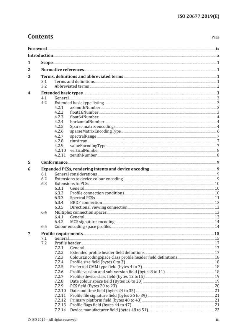 ISO 20677:2019 ISO 20677:2019 - Image technology colour management — Extensions to architecture, profile format and data structure/13/2019 - Page 3 preview