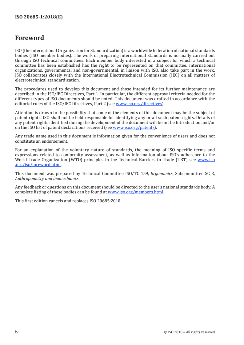 ISO 20685-1:2018 ISO 20685-1:2018 - 3-D scanning methodologies for internationally compatible anthropometric databases — Part 1: Evaluation protocol for body dimensions extracted from 3-D body scans/31/2018 - Page 4 preview