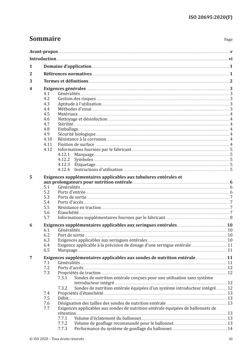 ISO 20695:2020 ISO 20695:2020 - Systèmes de nutrition entérale — Conception et essais/7/2020 - Page 3 preview