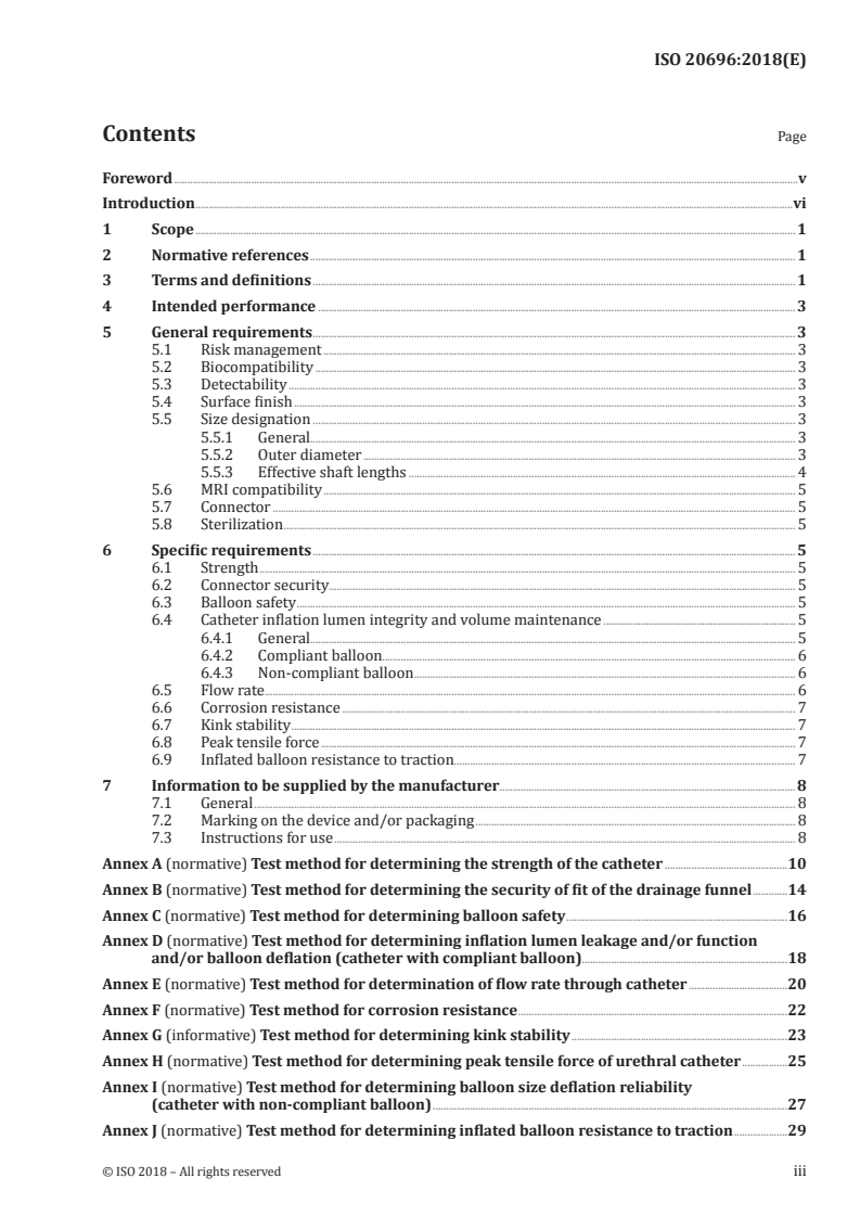 ISO 20696:2018 ISO 20696:2018 - Sterile urethral catheters for single use/4/2019 - Page 3 preview