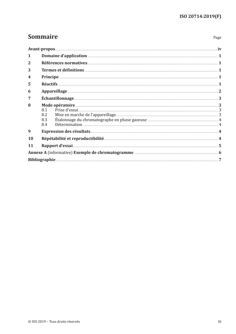 ISO 20714:2019 ISO 20714:2019 - E-liquide — Détermination de la teneur en nicotine, propylène glycol et glycérol dans les liquides utilisés avec les systèmes électroniques de délivrance de nicotine — Méthode par chromatographie en phase gazeuse
Released:8/5/2019 - Page 3 preview