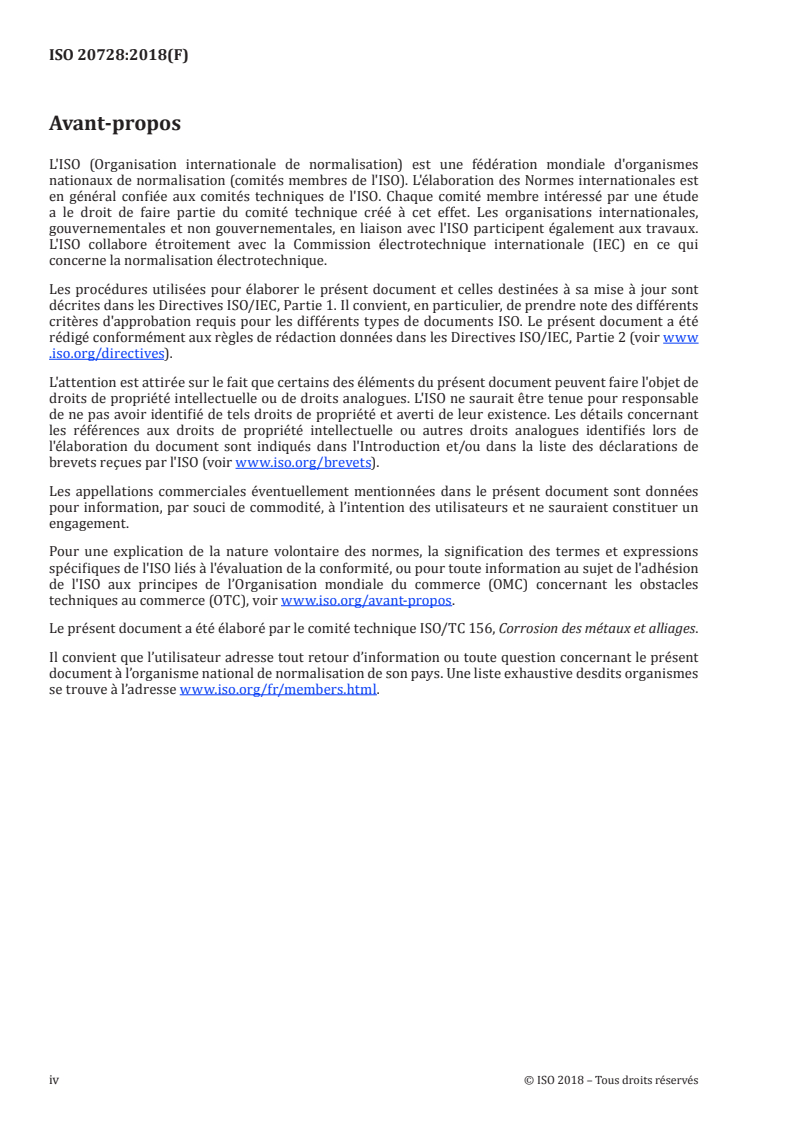 ISO 20728:2018 ISO 20728:2018 - Corrosion des métaux et alliages — Détermination de la résistance des alliages de magnésium à la fissuration par corrosion sous contrainte/5/2018 - Page 4 preview