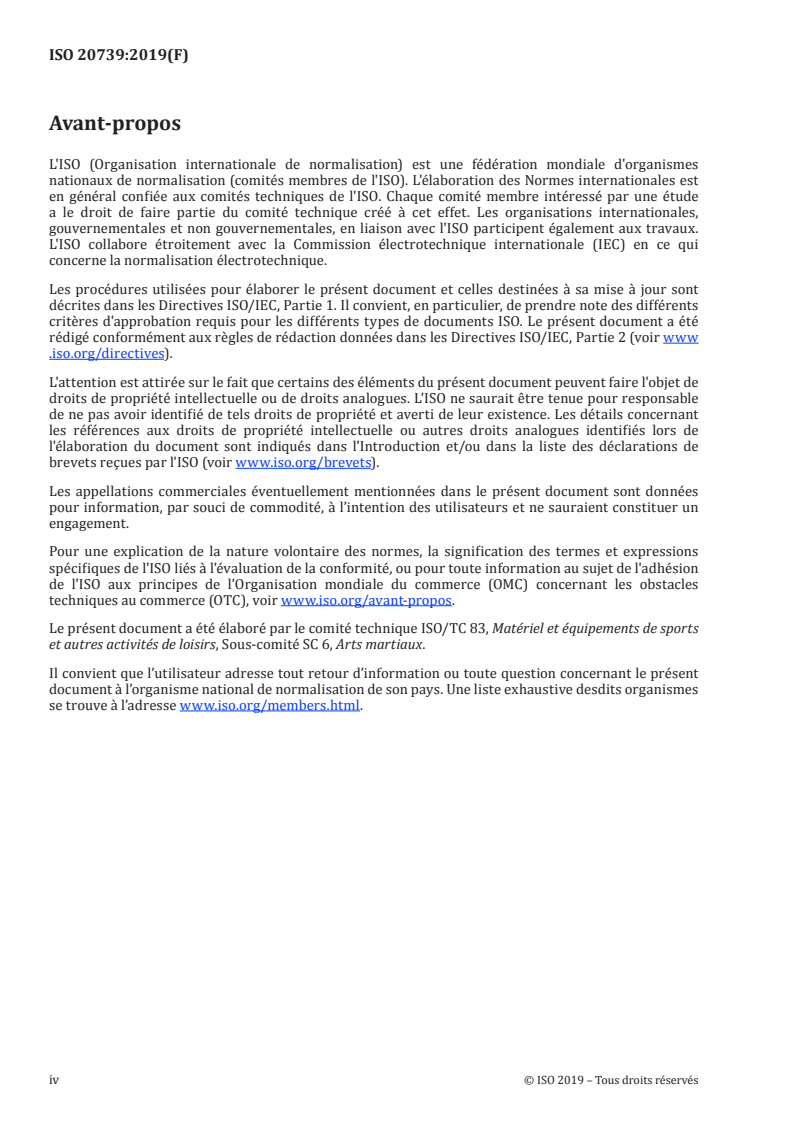 ISO 20739:2019 ISO 20739:2019 - Arts martiaux — Tenues de tai-chi-chuan — Exigences et méthodes d'essai/4/2019 - Page 4 preview