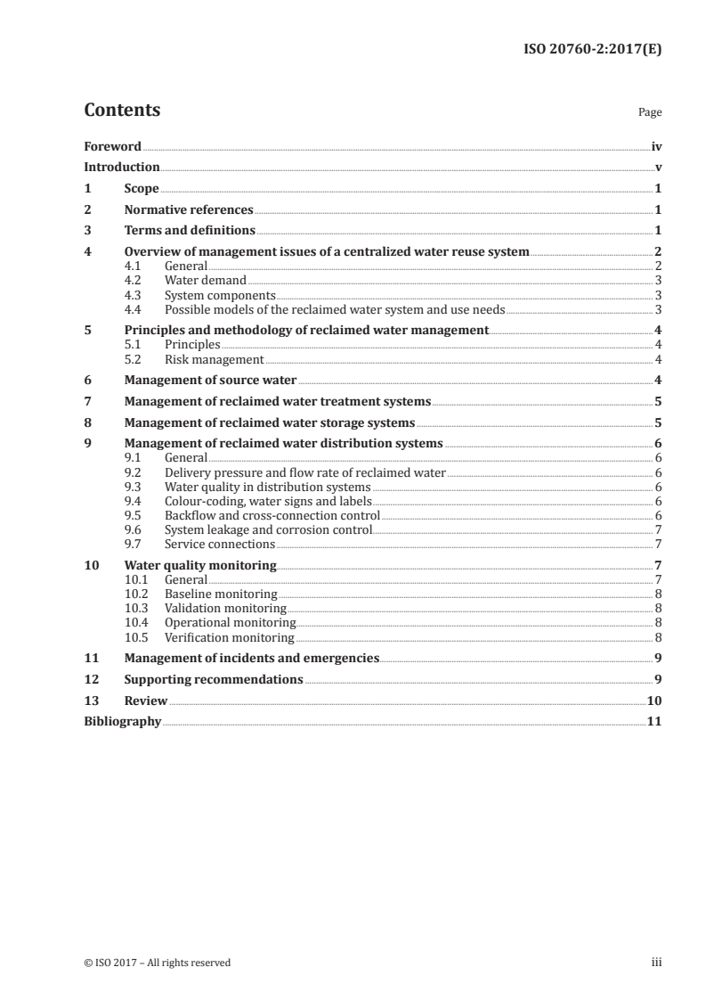 ISO 20760-2:2017 ISO 20760-2:2017 - Water reuse in urban areas — Guidelines for centralized water reuse system — Part 2: Management of a centralized water reuse system/5/2017 - Page 3 preview