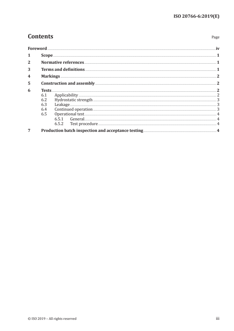 ISO 20766-6:2019 ISO 20766-6:2019 - Road vehicles — Liquefied petroleum gas (LPG) fuel systems components — Part 6: Pressure relief valves (PRV)/13/2019 - Page 3 preview