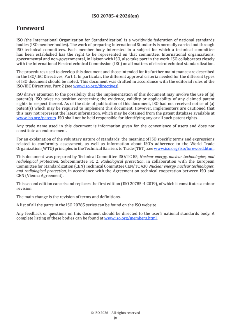 ISO 20785-4:2026 ISO 20785-4:2026 - Dosimetry for exposures to cosmic radiation in civilian aircraft — Part 4: Validation of codes - Page 4 preview