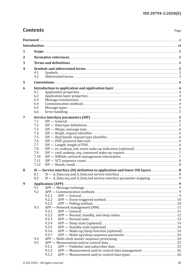 ISO 20794-2:2020 ISO 20794-2:2020 - Road vehicles — Clock extension peripheral interface (CXPI) — Part 2: Application layer/5/2020 - Page 3 preview