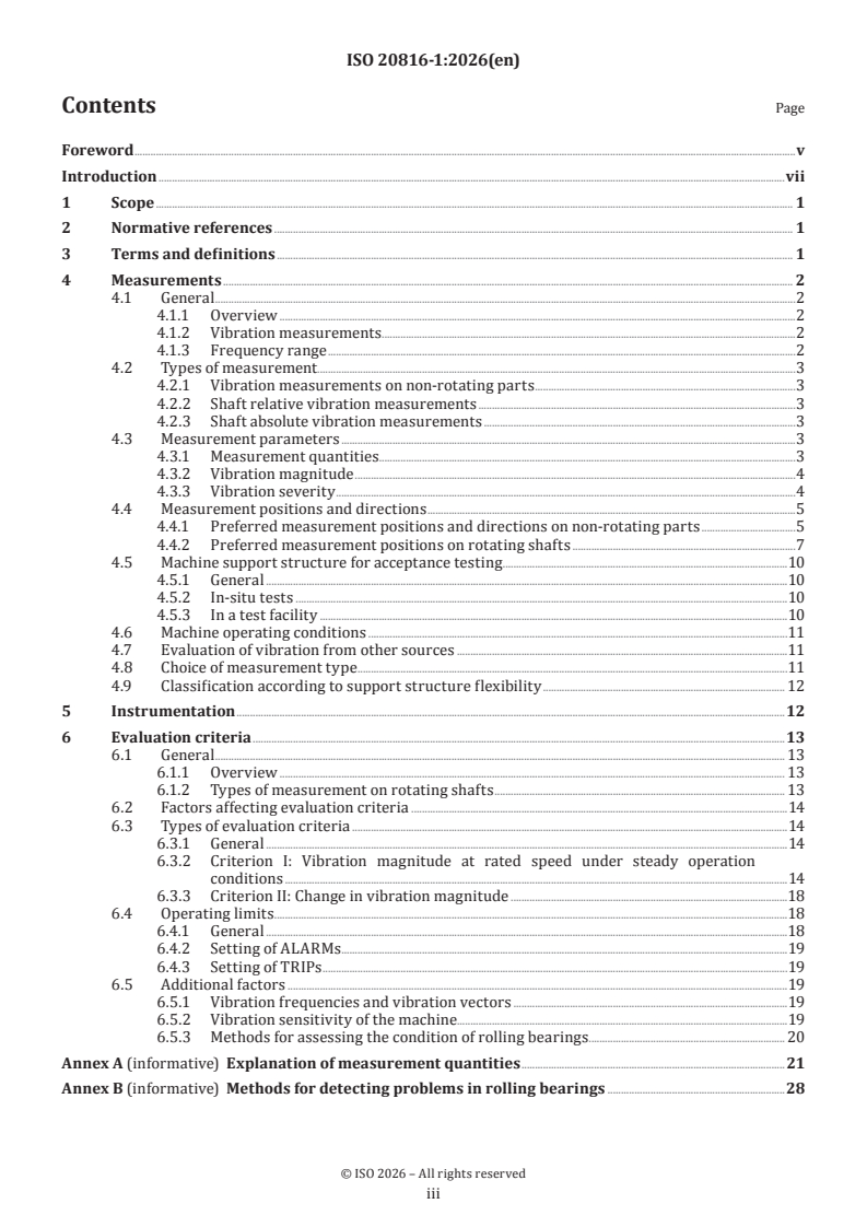 ISO 20816-1:2026 ISO 20816-1:2026 - Mechanical vibration — Measurement and evaluation of machine vibration — Part 1: General guidelines - Page 3 preview