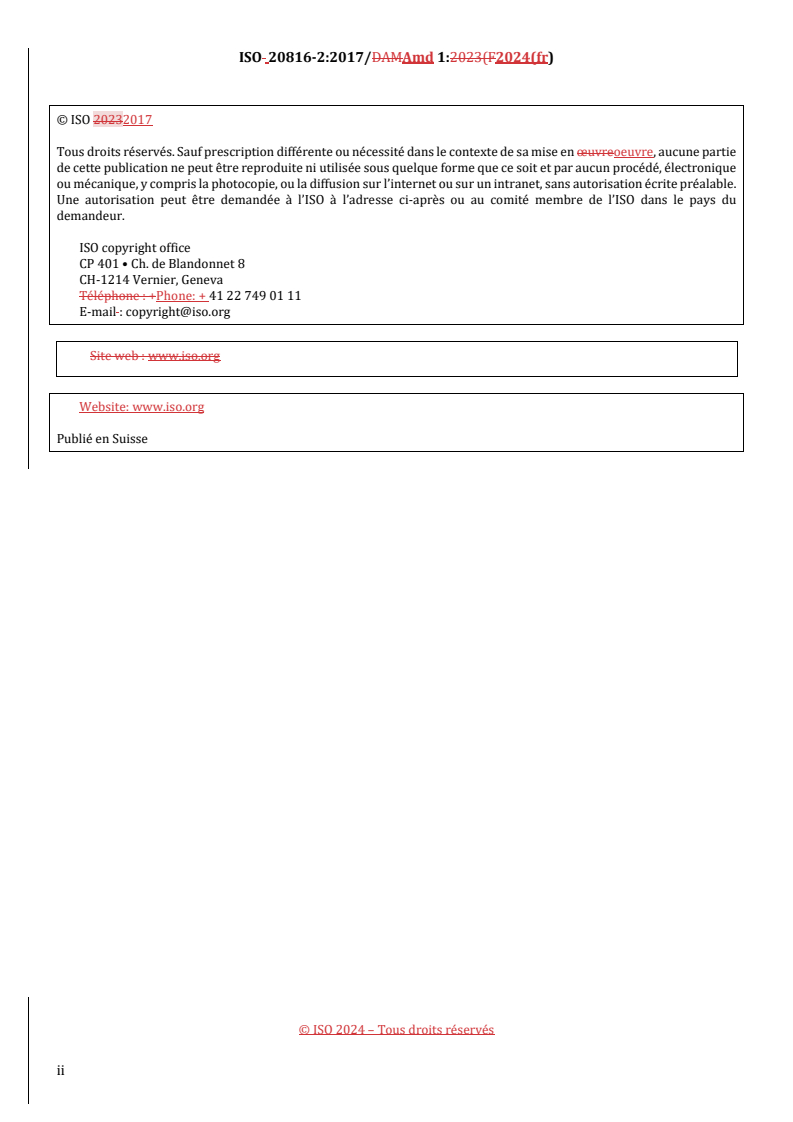 ISO 20816-2:2017/Amd 1:2024 REDLINE ISO 20816-2:2017/Amd 1:2024 - Vibrations mécaniques — Mesurage et évaluation des vibrations de machines — Partie 2: Turbines à gaz, turbines à vapeur et alternateurs à paliers à film fluide excédant 40 MW pour applications terrestres, avec des vitesses nominales de fonctionnement de 1 500 r/min, 1 800 r/min, 3 000 r/min et 3 600 r/min — Amendement 1/2/2024 - Page 2 preview
