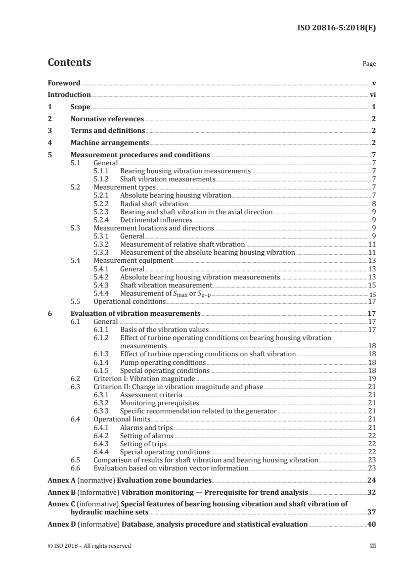 ISO 20816-5:2018 ISO 20816-5:2018 - Mechanical vibration — Measurement and evaluation of machine vibration — Part 5: Machine sets in hydraulic power generating and pump-storage plants/20/2018 - Page 3 preview
