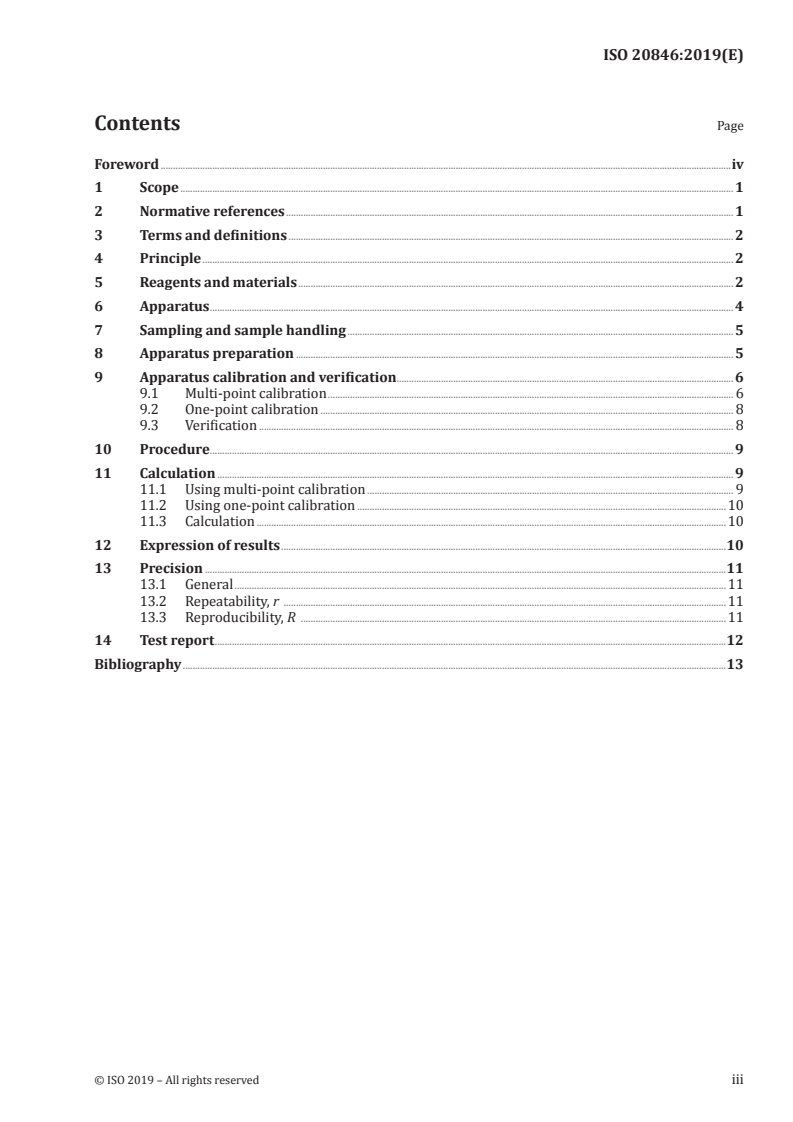 ISO 20846:2019 ISO 20846:2019 - Petroleum products — Determination of sulfur content of automotive fuels — Ultraviolet fluorescence method/8/2019 - Page 3 preview