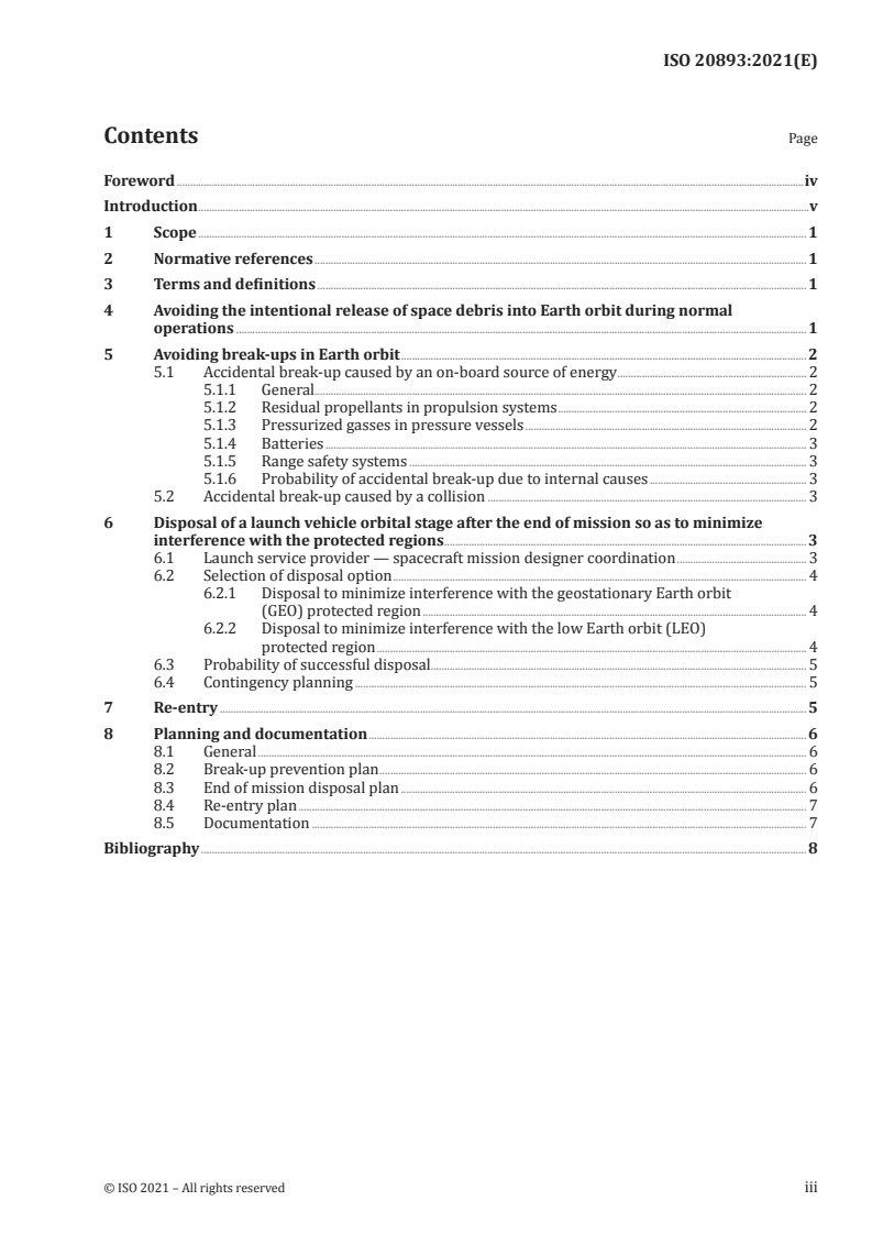 ISO 20893:2021 ISO 20893:2021 - Space systems — Detailed space debris mitigation requirements for launch vehicle orbital stages
Released:2/12/2021 - Page 3 preview