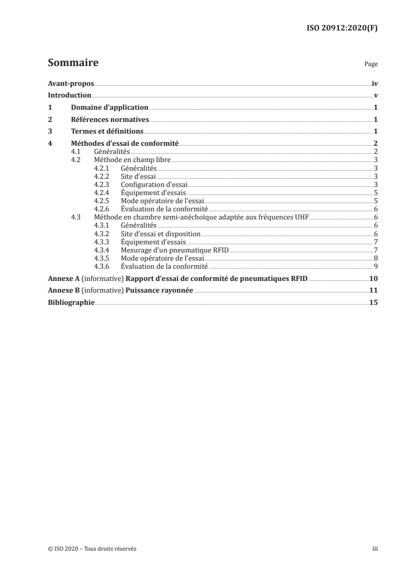 ISO 20912:2020 ISO 20912:2020 - Méthodes d'essai de conformité de pneumatiques RFID/20/2020 - Page 3 preview