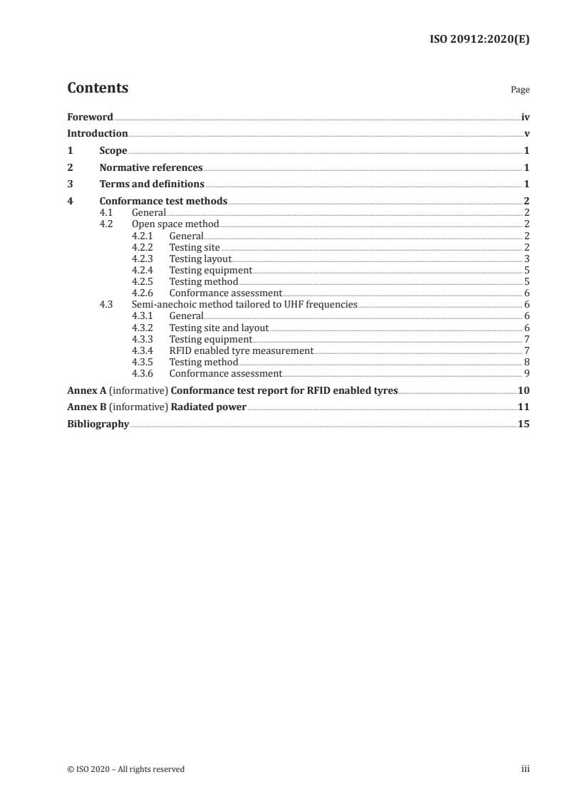 ISO 20912:2020 ISO 20912:2020 - Conformance test methods for RFID enabled tyres/20/2020 - Page 3 preview