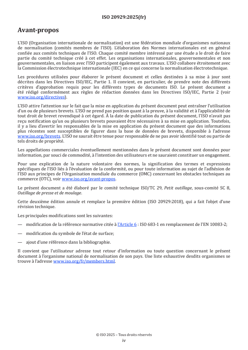 ISO 20929:2025 ISO 20929:2025 - Outillage de presse — Plaques de frottement latérales pour grands outils d'emboutissage et de formage
Released:14. 08. 2025 - Page 4 preview