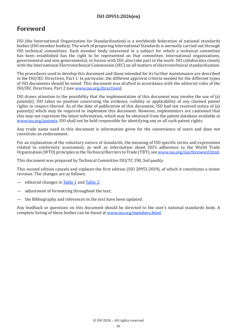 ISO 20951:2026 ISO 20951:2026 - Soil quality — Guidance on methods for measuring greenhouse gases (CO2, N2O, CH4) and ammonia (NH3) fluxes between soils and the atmosphere - Page 4 preview