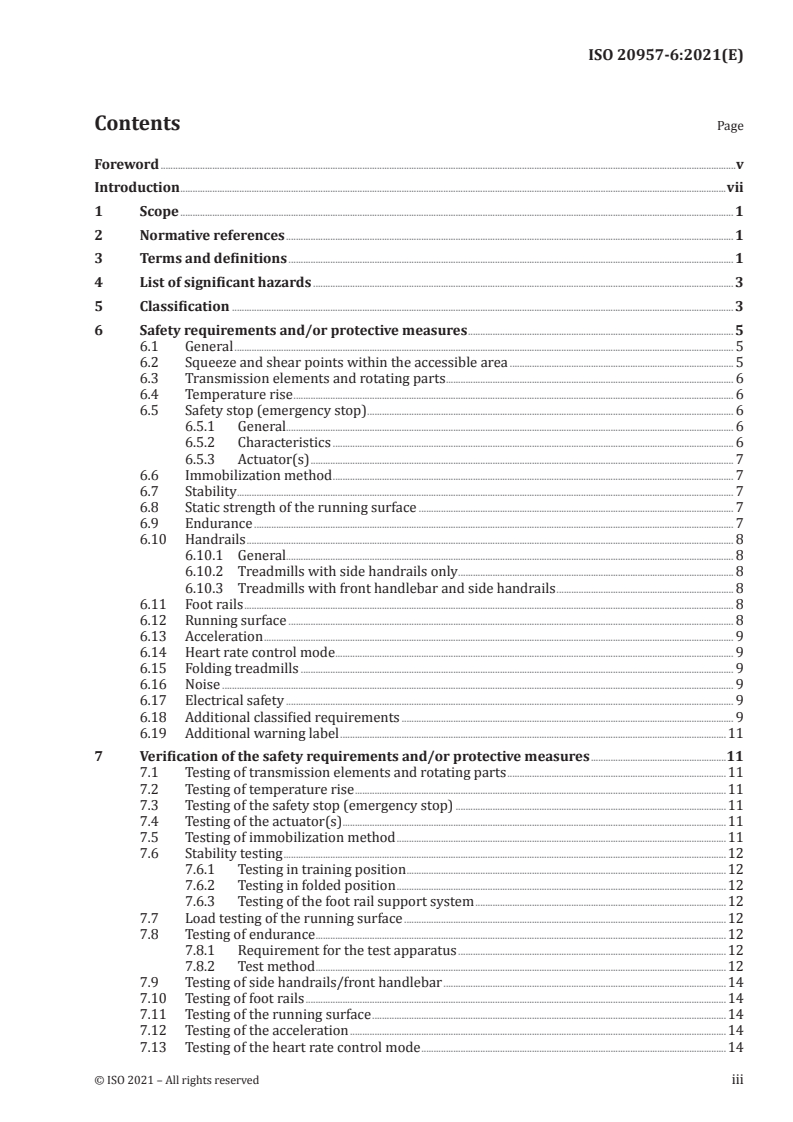 ISO 20957-6:2021 ISO 20957-6:2021 - Stationary training equipment — Part 6: Treadmills, additional specific safety requirements and test methods/8/2021 - Page 3 preview