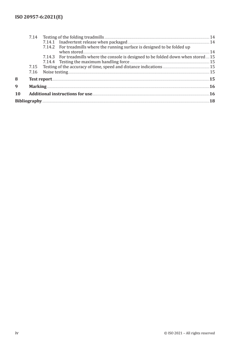 ISO 20957-6:2021 ISO 20957-6:2021 - Stationary training equipment — Part 6: Treadmills, additional specific safety requirements and test methods/8/2021 - Page 4 preview