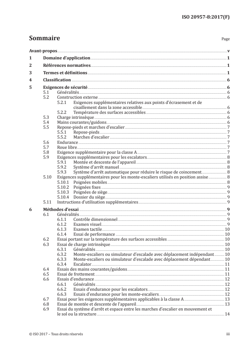 ISO 20957-8:2017 ISO 20957-8:2017 - Équipement d'entraînement fixe — Partie 8: Monte-escaliers, escalators et simulateurs d'escalade — Exigences spécifiques de sécurité et méthodes d'essai supplémentaires/17/2017 - Page 3 preview