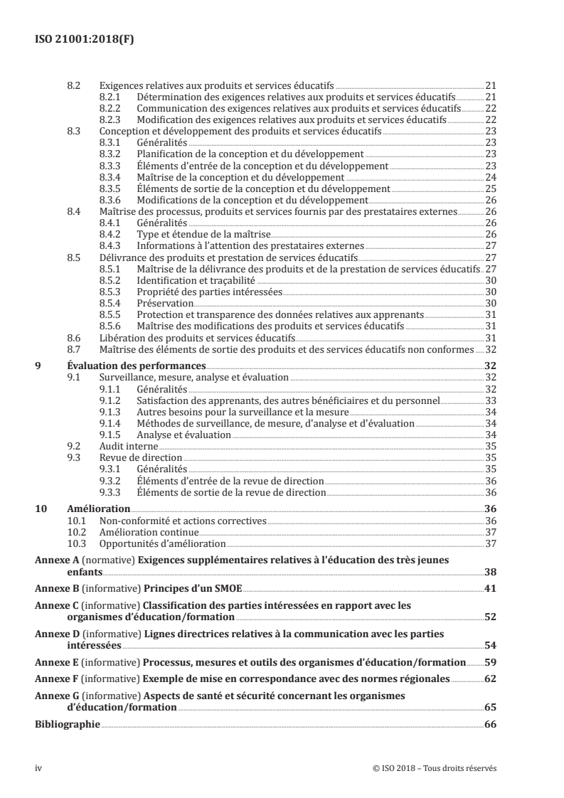 ISO 21001:2018 ISO 21001:2018 - Organismes d'éducation/formation — Systèmes de management des organismes d'éducation/formation — Exigences et recommandations pour leur application/30/2018 - Page 4 preview