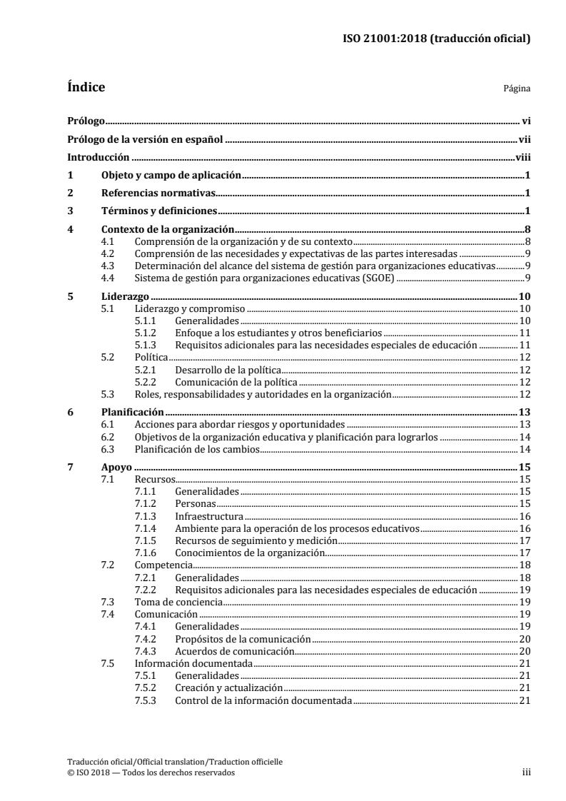 ISO 21001:2018 ISO 21001:2018 - Educational organizations — Management systems for educational organizations — Requirements with guidance for use/20/2018 - Page 3 preview