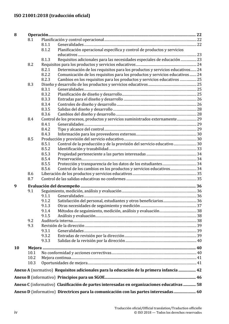 ISO 21001:2018 ISO 21001:2018 - Educational organizations — Management systems for educational organizations — Requirements with guidance for use/20/2018 - Page 4 preview