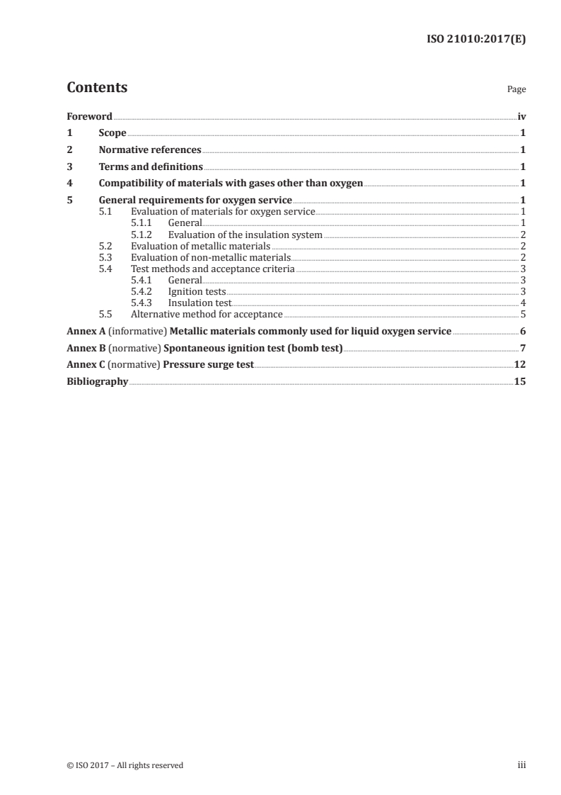 ISO 21010:2017 ISO 21010:2017 - Cryogenic vessels — Gas/material compatibility/8/2017 - Page 3 preview