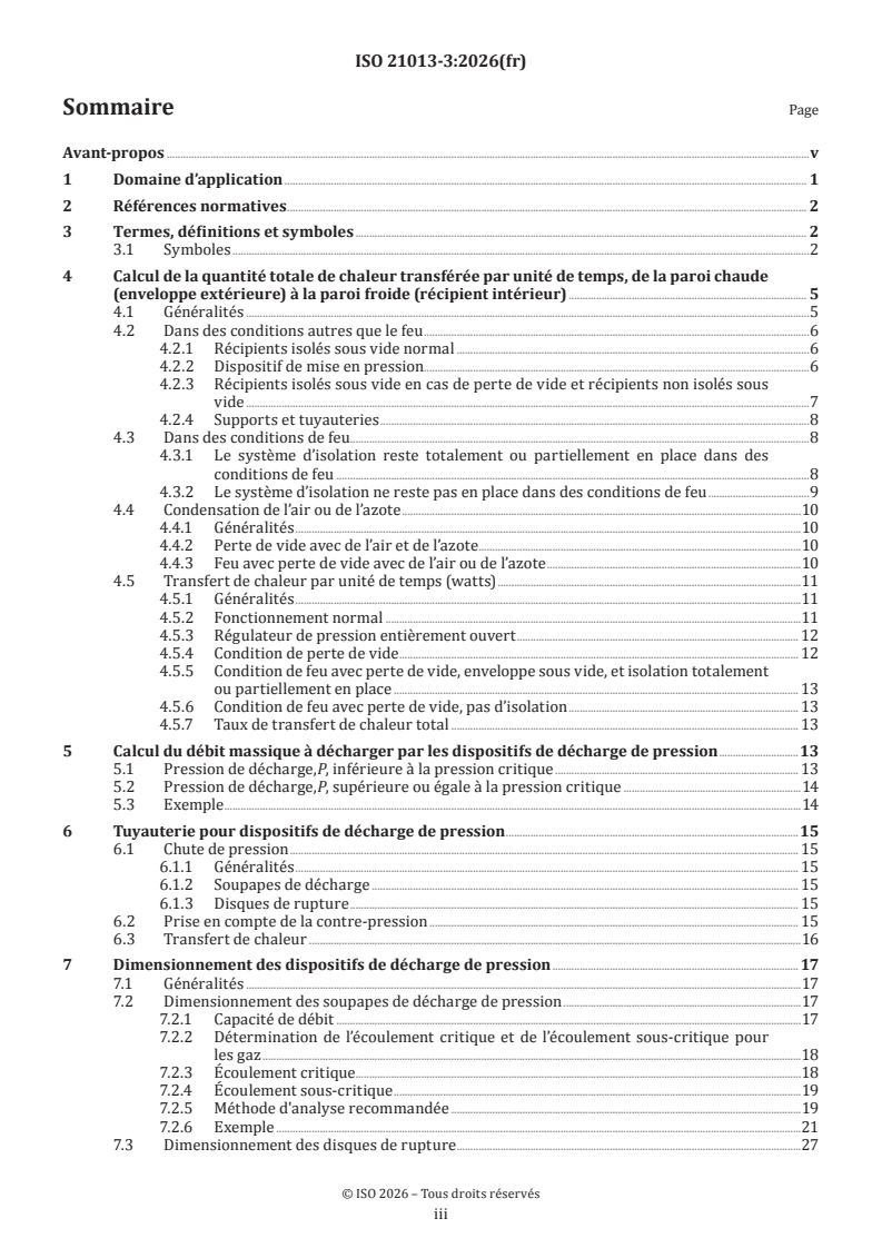 ISO 21013-3:2026 ISO 21013-3:2026 - Récipients cryogéniques — Dispositifs de sécurité pour le service cryogénique — Partie 3: Détermination de la taille et du volume - Page 3 preview