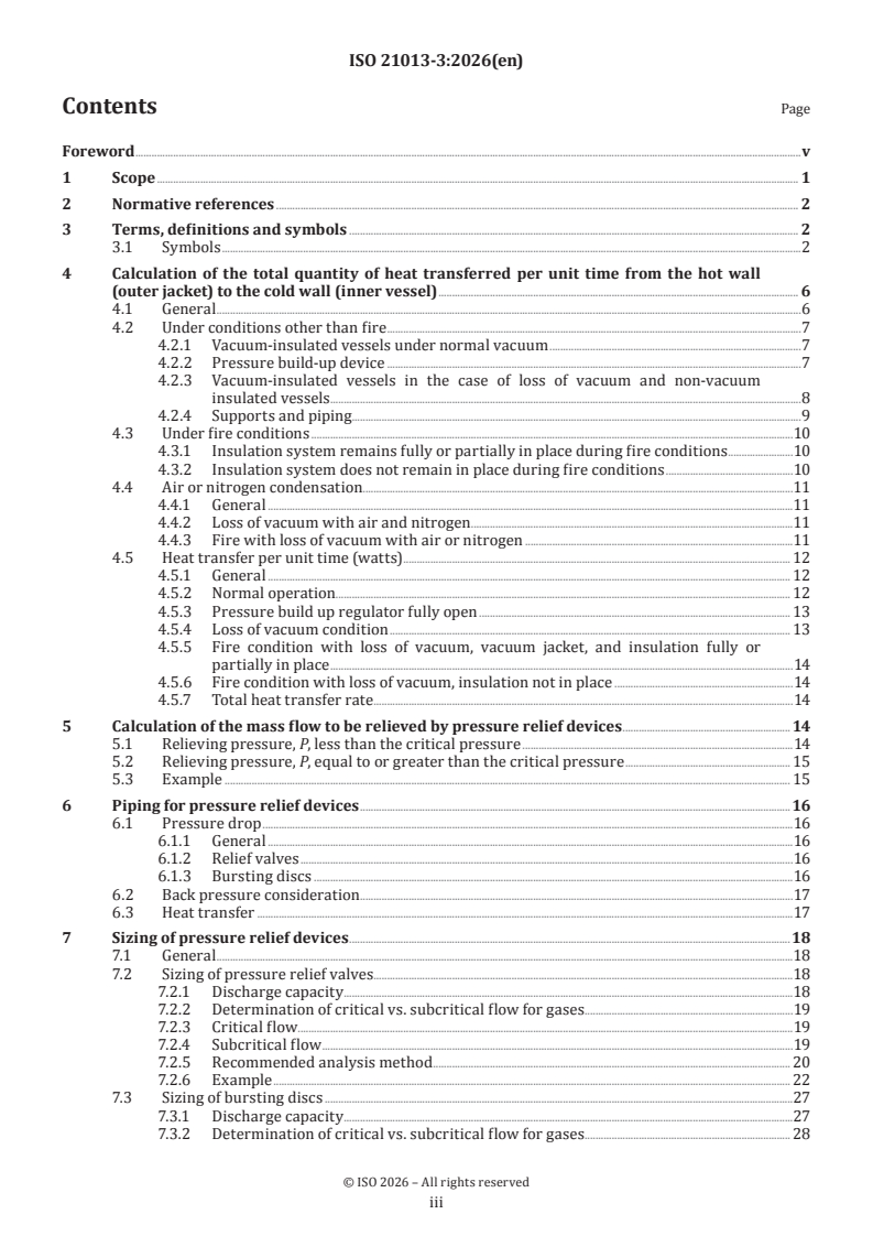 ISO 21013-3:2026 ISO 21013-3:2026 - Cryogenic vessels — Pressure-relief accessories for cryogenic service — Part 3: Sizing and capacity determination - Page 3 preview