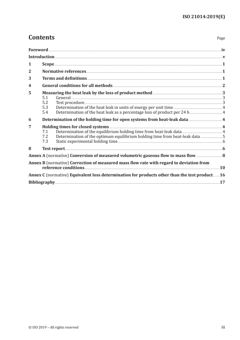 ISO 21014:2019 ISO 21014:2019 - Cryogenic vessels — Cryogenic insulation performance/12/2019 - Page 3 preview