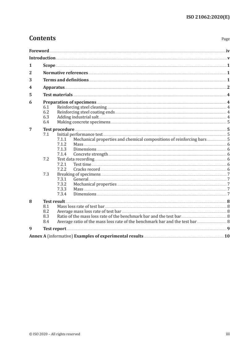 ISO 21062:2020 ISO 21062:2020 - Corrosion of metals and alloys — Determination of the corrosion rates of embedded steel reinforcement in concrete exposed to simulated marine environments/14/2020 - Page 3 preview