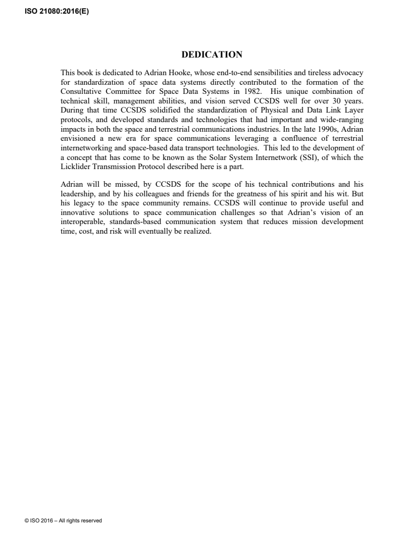 ISO 21080:2016 ISO 21080:2016 - Space data and information transfer systems — Licklider transmission protocol (LTP) for CCSDS/6/2016 - Page 4 preview