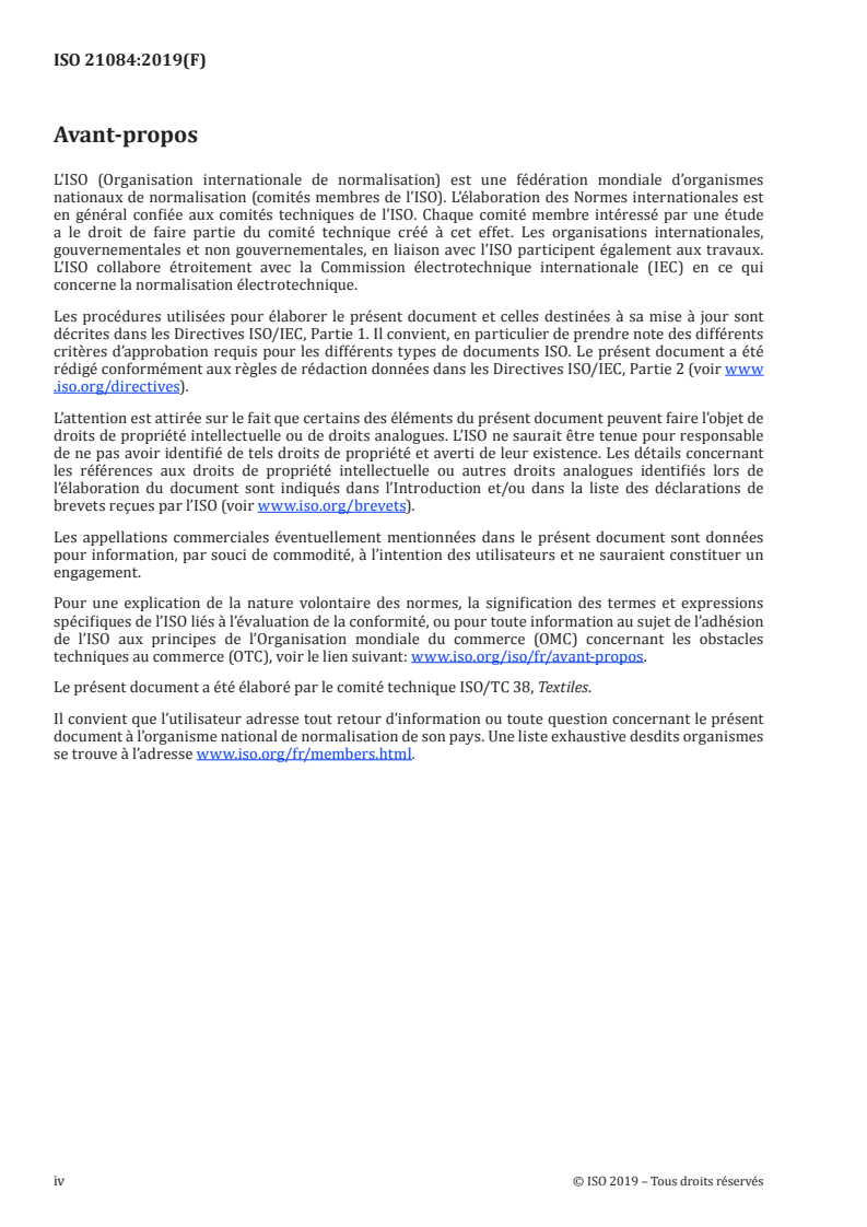 ISO 21084:2019 ISO 21084:2019 - Textiles — Méthode de détermination de la teneur en alkylphénols (AP)/7/2019 - Page 4 preview