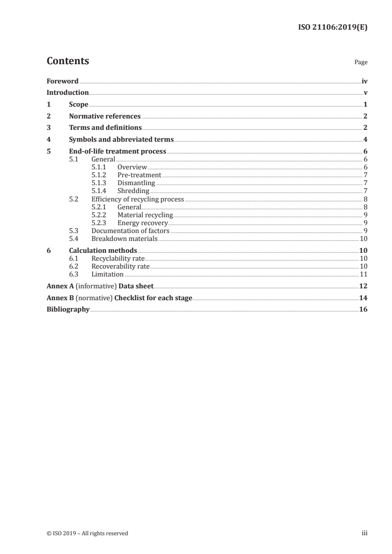 ISO 21106:2019 ISO 21106:2019 - Railway applications — Recyclability and recoverability calculation method for rolling stock/20/2019 - Page 3 preview